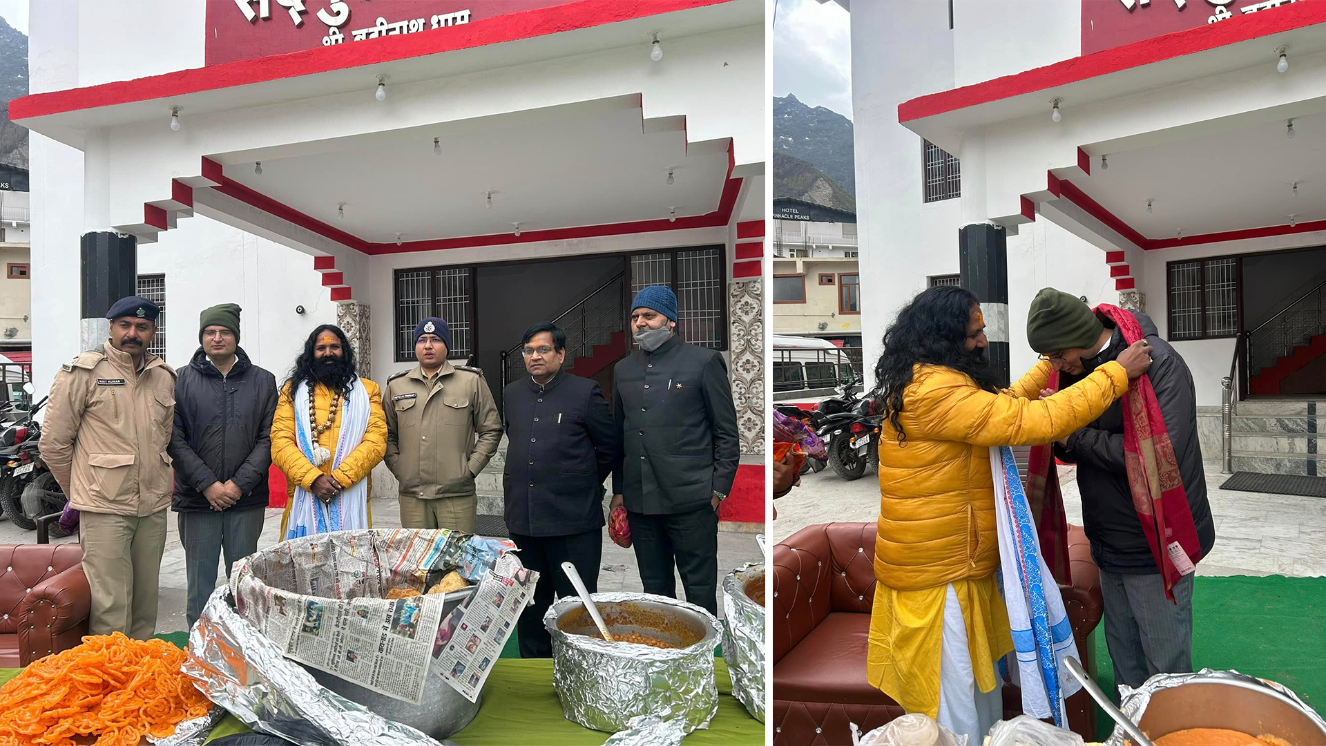 बद्रीनाथ: DM – SP ने श्रद्धालुओं को बांटा प्रसाद